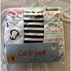 Cat & Jack Girls Briefs Underwear 3 Pack Size Medium New in Package